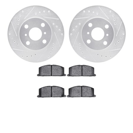 Dynamic Friction Co 7502-76037, Rotors-Drilled and Slotted-Silver with 5000 Advanced Brake Pads, Zinc Coated 7502-76037